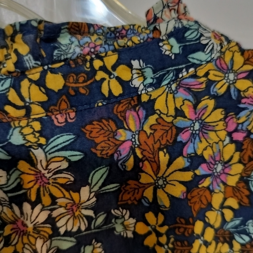 (1452) Talbots Ruffle Band Collar Cotton Poplin Popover Blouse Size Medium - Picture 3 of 11
